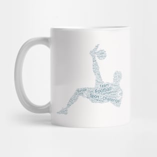 Football Footballer Silhouette Shape Text Word Cloud Mug